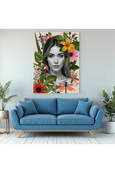 Printees Tablou - Ilustrație colaj cu portret - Canvas pe șasiu - 40x30 cm