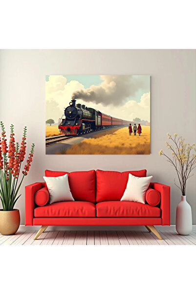 Printees Tablou Trenul cu abur - Canvas pe șasiu - 40x30 cm