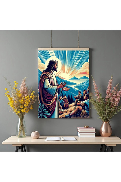 Printees Tablou - Isus predicând pe munte - Canvas pe șasiu