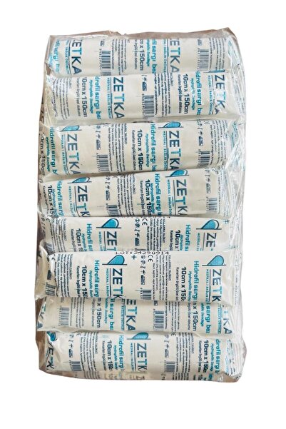 ZETKA MEDİKAL SAĞLIK ÜRÜNLERİ Hidrofil Sargı Bez 10 Cm X 1,5 M 50'li