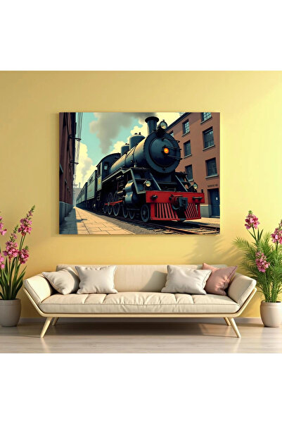 Printees Tablou - Locomotiva neagră - Canvas pe șasiu