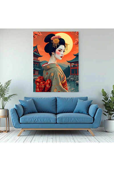Printees Tablou - Geisha la templu - Canvas pe șasiu - 40x30 cm
