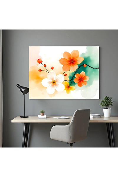Printees Tablou - Flori în stil acuarelă - Canvas pe șasiu - 40x30 cm