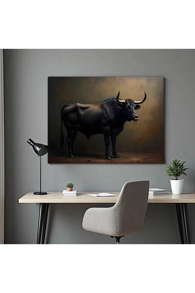 Printees Tablou - Taur negru - Canvas pe șasiu - 40x30 cm