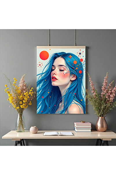 Printees Tablou - Portret cu păr albastru