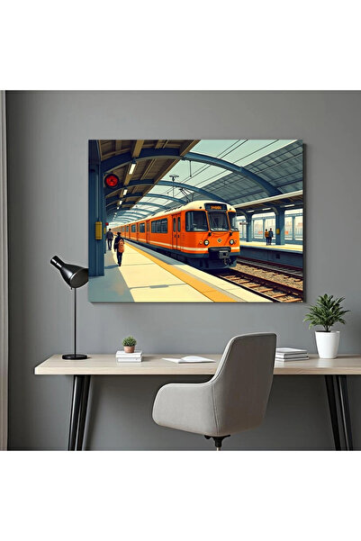 Printees Tablou - Tren în Gară - Canvas pe șasiu - 40x30 cm
