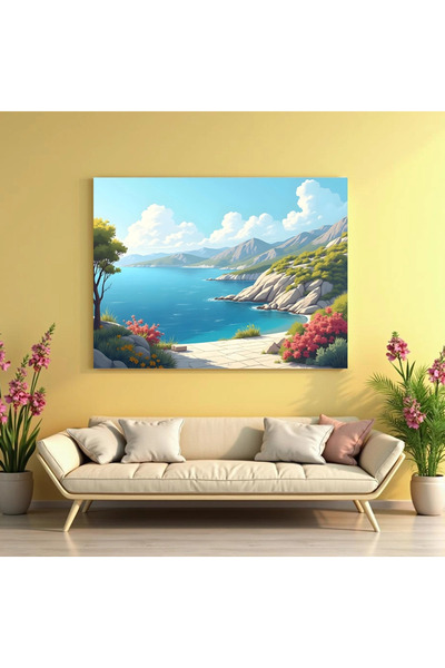 Printees Tablou - Peisaj la mare - Canvas pe șasiu