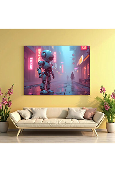Printees Tablou cyberpunk - Micul robot - Canvas pe șasiu