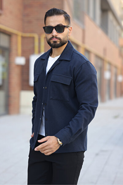 Artı1 Men's Relax Fit Comfortable Cut Double Pocket Winter a Quality Cashmere Jacket - Coat