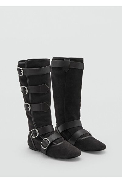 MANGO Woman Tokalı süet bot