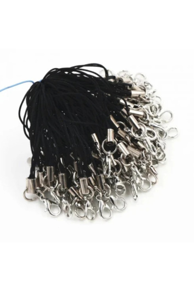 Gerenic حبل اسود للاكسسوارات و الجوال 12 حبه