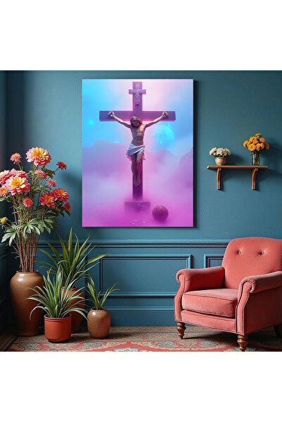 Printees Tablou - Compoziție suprarealistă Isus pe cruce - Canvas pe șasiu - ...