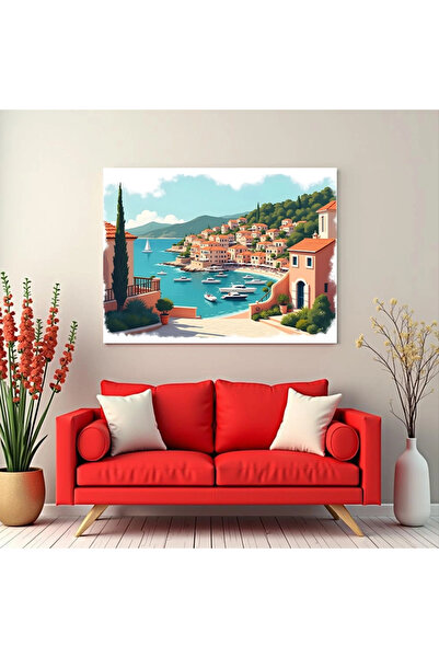Printees Tablou - Un golf cu bărci - Canvas pe șasiu - 40x30 cm