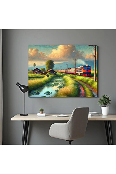 Printees Tablou - Tren lângă mlaștină - Canvas pe șasiu - 40x30 cm