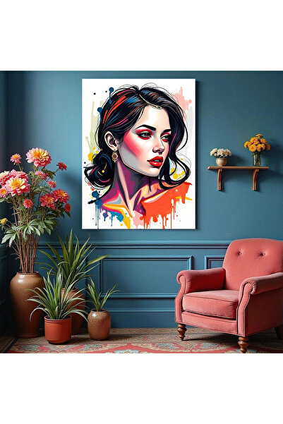 Printees Tablou - Portret stil acuarelă - Canvas pe șasiu - 40x30 cm