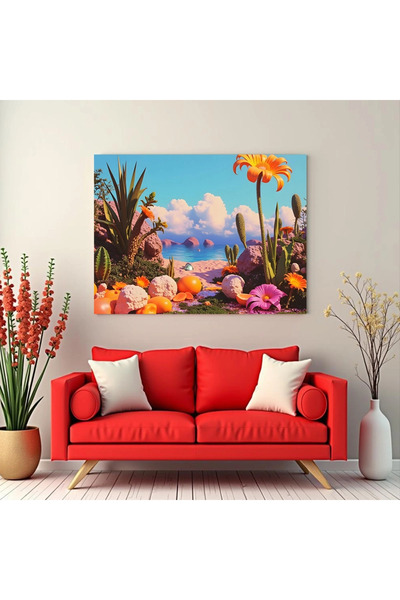 Printees Tablou - Plajă în vis (popsurrealism) - Canvas pe șasiu - 40x30 cm