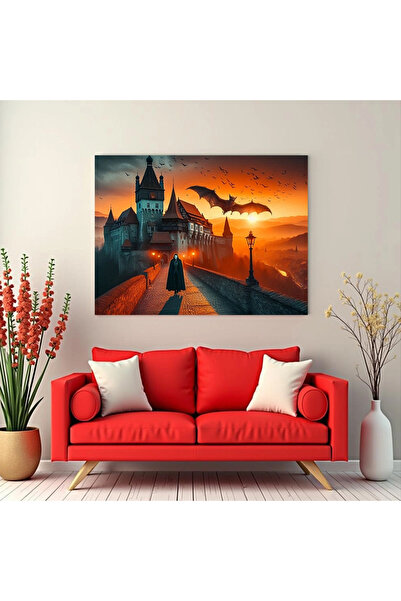 Printees Tablou - Principele Dracula ieșind de castel - Canvas pe șasiu - 40x...
