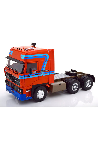 Road Kings Macheta camion DAF 3600 SpaceCab Truck 1986 Portocaliu/Albastru 1:18