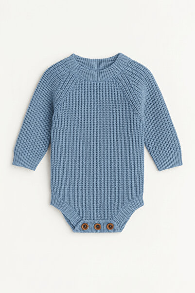 Babily Baby Knitted Knitwear Bodysuit Long Sleeve Buttoned Unisex Knitbody