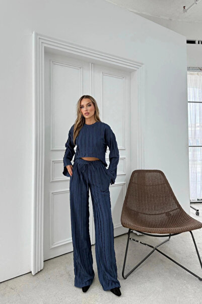 Sorridi Pantaloni crop spaniole cu cusături inversate, set de 2 piese