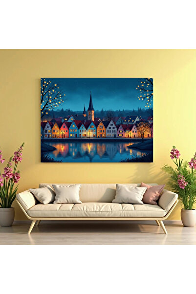 Printees Painting - City on the lake