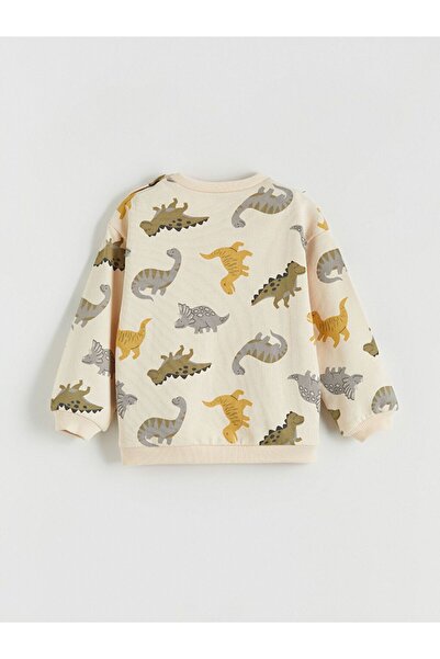 LC Waikiki Lcw Baby Dinosaur Printed Baby Boy Sweatshirt and Sweatpants Set of 2