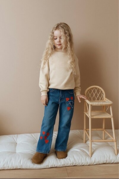Jolly Kids Kız Çocuk Mavi Jeans Kot Pantolon