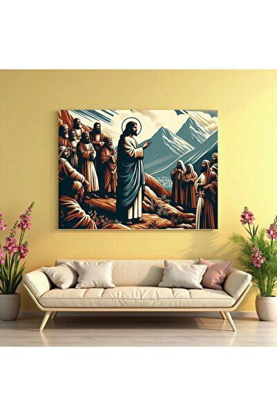 Printees Tablou - Predica lui Isus - Canvas pe șasiu