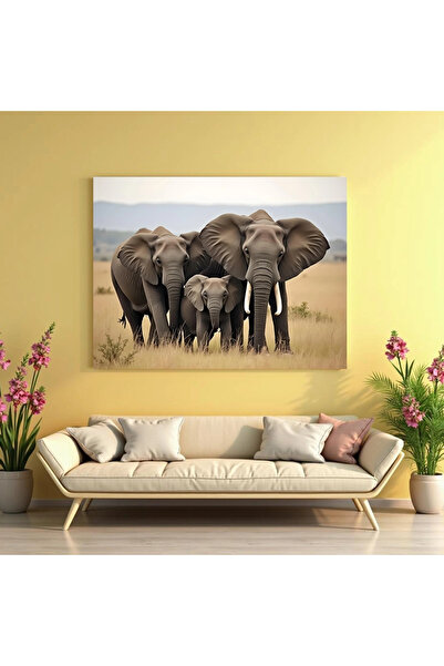 Printees Tablou - Familie de elefanți africani