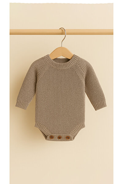 Babily Baby Knitted Knitwear Bodysuit Long Sleeve Buttoned Unisex Knitbody