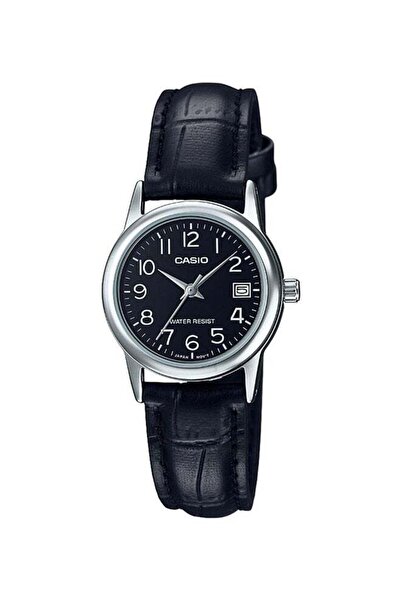 Casio Women's Leather Analog Wrist Watch LTP-V002L-1BUDF - 31 mm - Black