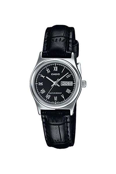 Casio Women's Leather Quartz Analog Watch LTP-V006L-1BUDF - 25 mm - Black