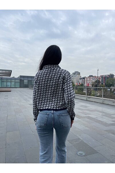 hiraz fashion Women's Navy Blue Zippered Trench Coat Cardigan