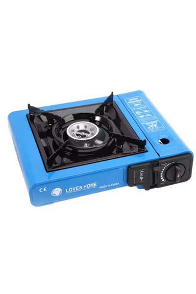 Generic Blue Portable Butane Camping Stove with Piezo Ignition & Carry Case