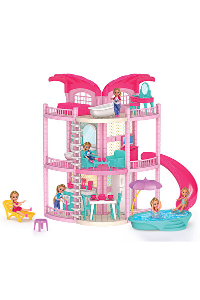 a v d a Bella's Slide Hawaii 3-Story Vacation House Toy House Girl's Dollhouse Toy Set