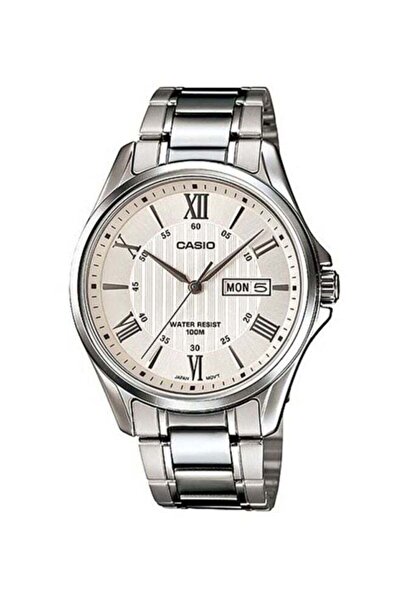 Casio Men's Water Resistant Analog Watch MTP-1384D-7A - 47 mm - Silver