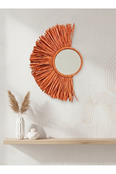 ebrulihome Bohem Dekoratif Rafya Ayna