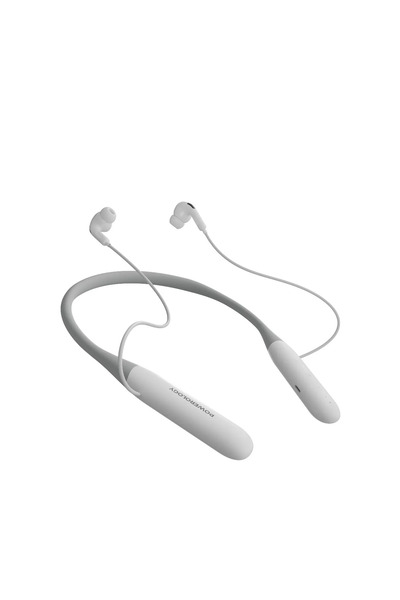 Powerology سماعات Toneflex اللاسلكية حول الرقبة - بيضاء
