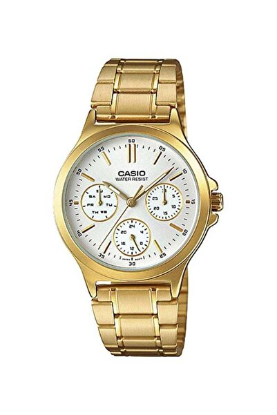 Casio Women's Stainless Steel Chronograph Watch LTP-V300G-7A - 34 mm - Gold