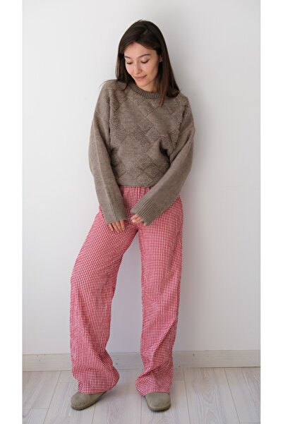 SolQ Baklava Pattern Casual Daily Low Shoulder Stylish Women's Sweater