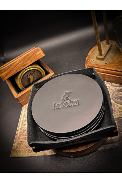 kooka leathercraft قاعدة أكواب مصنوعة يدويًا من الجلد - (جلد طبيعي فاخر مناسب...