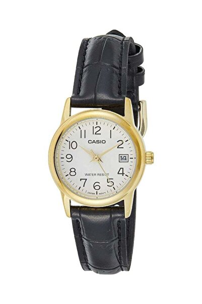 Casio Women's Leather Analog Watch LTP-V002GL-7B2UDF - 31 mm - Black