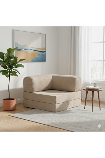 DECHOME Modüler Köşe Minderi 100x100 Fitilli Kadife, Rahat, Dayanıklı, Çok Amaçlı Yer Minderi metali