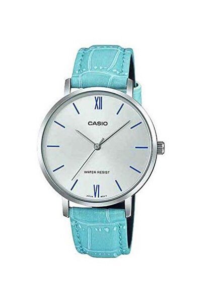 Casio Women's Leather Analog Wrist Watch LTP-VT01L-7B3UDF - 33 mm - Blue