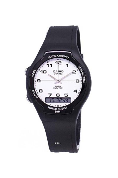 Casio Women's Rubber Analog & Digital Wrist Watch AW-90H-7BVDF - 39 mm - Black