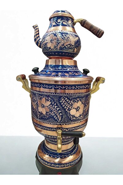 KARACA BAKIR Elektrikli Bakır Semaver-İşlmeli Bakır Senaver