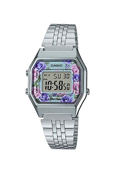 Casio ساعة رقمية نسائية من الفولاذ المقاوم للصدأ LA680WA-2CDF - 29 مم - فضية