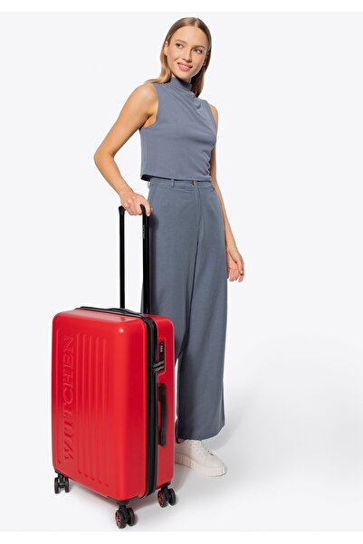 Wittchen Men's Medium ABS Suitcase with Embossed Logo Red Red ABS