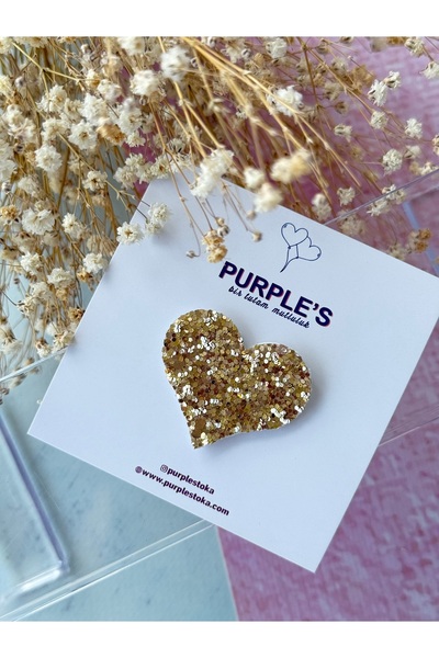 PURPLE'S BİR TUTAM MUTLULUK Az saçlı bebek tokası / Kalp Detaylı Saçsız Bebek...