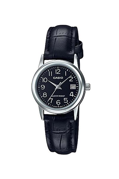 Casio Women's Leather Analog Watch LTP-V002L-1B - 25 mm - Black